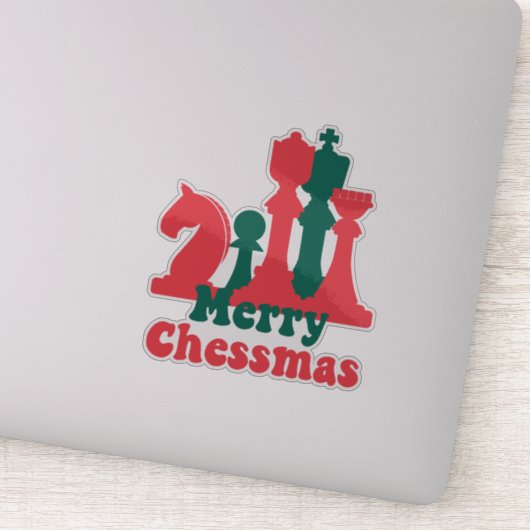 Weihnachts-Strategie Schachfiguren Brettspiel fest Aufkleber (Detail)