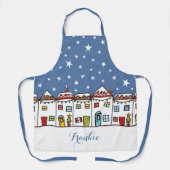 Weihnachts-Street-Snow-Szene Schürze (Vorderseite)