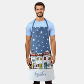 Weihnachts-Street-Snow-Szene Schürze (Getragen)