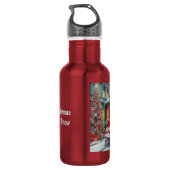 Weihnachts-Streetcar im Schnee Edelstahlflasche (Rückseite)