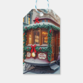 Weihnachts-Streetcar im Schnee Geschenkanhänger