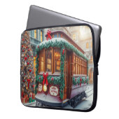 Weihnachts-Streetcar im Schnee Laptopschutzhülle (Vorderseite Links)