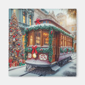 Weihnachts-Streetcar im Schnee Magnet (Vorne)