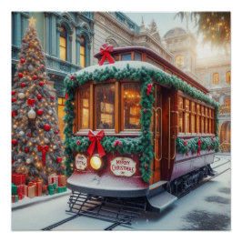 Weihnachts-Streetcar im Schnee Poster