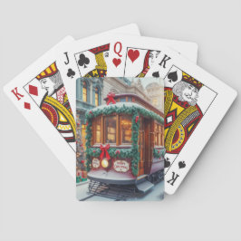 Weihnachts-Streetcar im Schnee Spielkarten