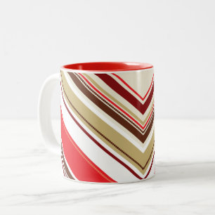 WEIHNACHTS-STREIFEN festlich moderne rot gold brau Zweifarbige Tasse