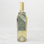 Weihnachts-Streifen Muster grün/weiß ID862 Flaschenanhänger (Auf Flasche)