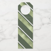 Weihnachts-Streifen Muster grün/weiß ID862 Flaschenanhänger (Rückseite)