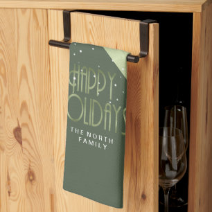 Weihnachts-Streifen Muster grün/weiß ID862 Geschirrtuch