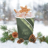 Weihnachts-Streifen Muster grün/weiß ID862 Pappbecher
