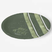 Weihnachts-Streifen Muster grün/weiß ID862 Pappteller (Schrägansicht)