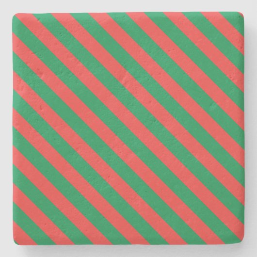 Weihnachts-Streifen-Untersetzer Steinuntersetzer (Vorderseite)