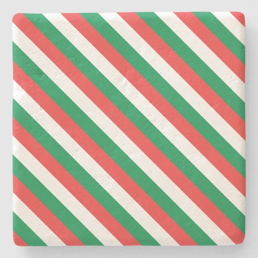 Weihnachts-Streifen-Untersetzer Steinuntersetzer (Vorderseite)