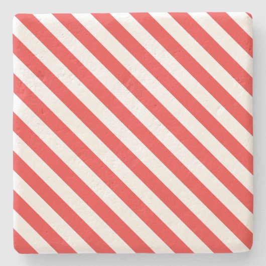 Weihnachts-Streifen-Untersetzer Steinuntersetzer (Vorderseite)