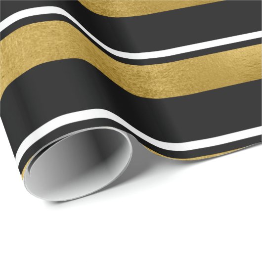Weihnachts-Streifenmuster Gold-ID862 Geschenkpapier (Rolleneckpunkt)