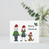Weihnachts-Strichmännchen Feiertagspostkarte (Stehend Vorderseite)
