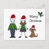 Weihnachts-Strichmännchen Feiertagspostkarte (Vorderseite)