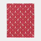 Weihnachts-Strick Elche Tree Roter Winter Urlaub Fleecedecke (Vorderseite)