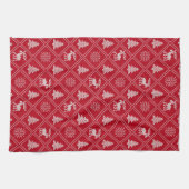 Weihnachts-Strick Elche Tree Roter Winter Urlaub Geschirrtuch (Horizontal)