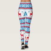 Weihnachts-Strick Grafik - Schneeflocken & Rentier Leggings (Rückseite)