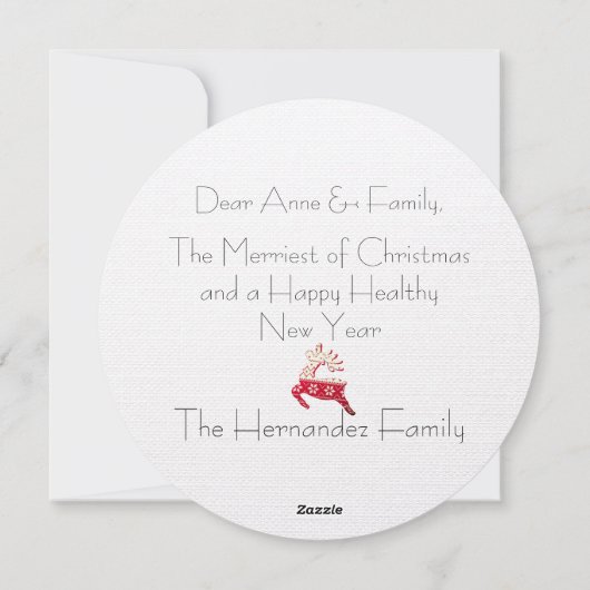 Weihnachts-Strick Rentier Feiertagskarte (Rückseite)