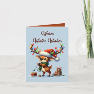Weihnachts-Strickerinnen hinzufügen Feiertagskarte