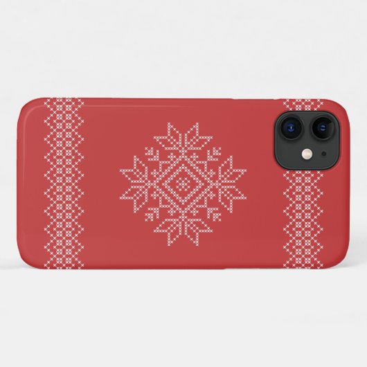 Weihnachts Strickkunst Schneeflocken saisonale Case-Mate iPhone Hülle (Rückseite (Horizontal))