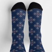 Weihnachts-Strickmuster hässlicher Pullover Navy Socken (Oben)