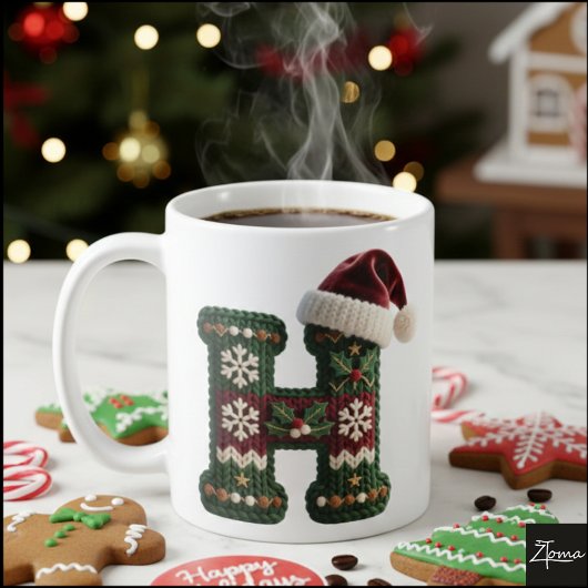 Weihnachts-Strickpullover Buchstabe H Weihnachtsma Kaffeetasse