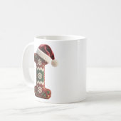 Weihnachts-Strickpullover-Buchstabe I mit Santa-Hu Kaffeetasse (Vorderseite Links)