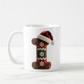 Weihnachts-Strickpullover-Buchstabe I mit Santa-Hu Kaffeetasse (Links)