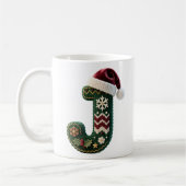 Weihnachts-Strickpullover Buchstabe J Weihnachtsma Kaffeetasse (Links)