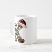 Weihnachts-Strickpullover Buchstabe K Weihnachtsma Kaffeetasse (Vorderseite Links)
