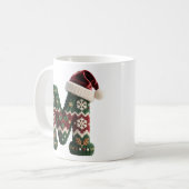 Weihnachts-Strickpullover-Buchstabe N Santa-Hut Kaffeetasse (Vorderseite Links)
