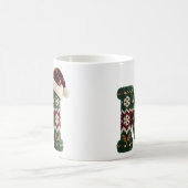 Weihnachts-Strickpullover-Buchstabe N Santa-Hut Kaffeetasse (Mittel)