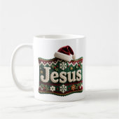 Weihnachts-Strickpullover Jesus Santa Hut Kaffeetasse (Links)