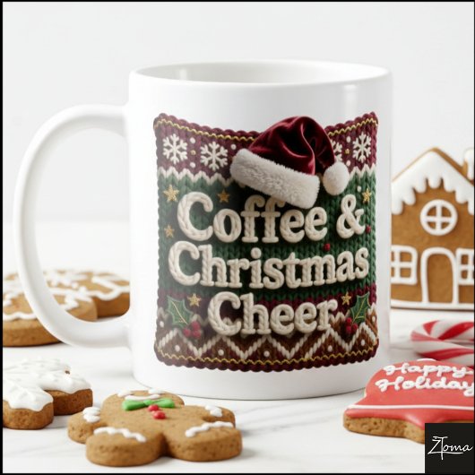 Weihnachts-Strickpullover Kaffee & Weihnachtsmann- Kaffeetasse
