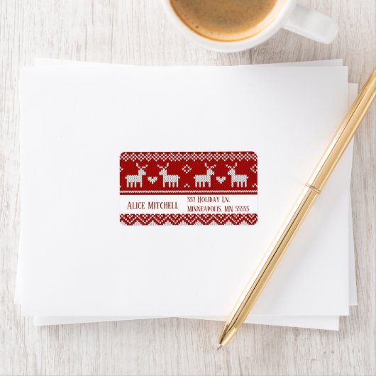 Weihnachts-Strickpullover-Rücksende-Adressetikette Adressaufkleber (Insitu)