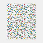 Weihnachts-String Lichter farbenfrohe Bullen auf W Fleecedecke (Vorderseite)