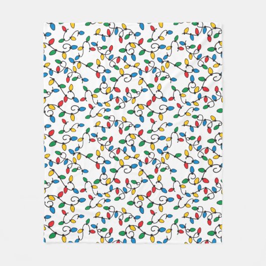 Weihnachts-String Lichter farbenfrohe Bullen auf W Fleecedecke (Vorderseite)