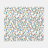 Weihnachts-String Lichter farbenfrohe Bullen auf W Fleecedecke (Vorderseite (Horizontal))