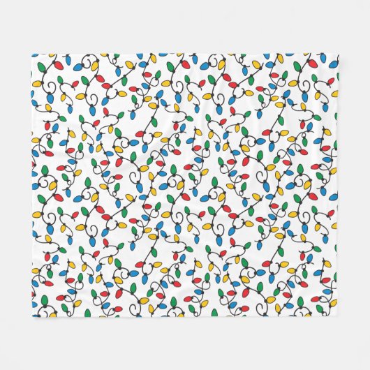 Weihnachts-String Lichter farbenfrohe Bullen auf W Fleecedecke (Vorderseite (Horizontal))