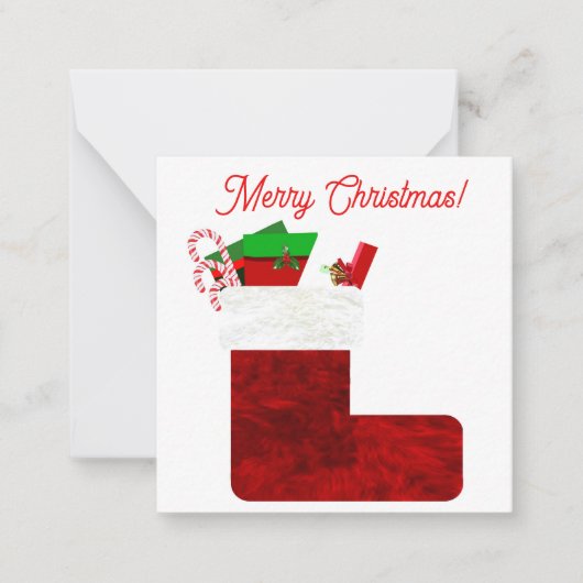 Weihnachts-Strumpf 3 Mitteilungskarte (Vorderseite)