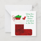 Weihnachts-Strumpf 3 Mitteilungskarte (Rückseite)