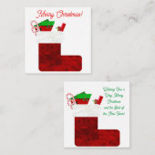 Weihnachts-Strumpf 3 Mitteilungskarte (Vorne/Hinten)