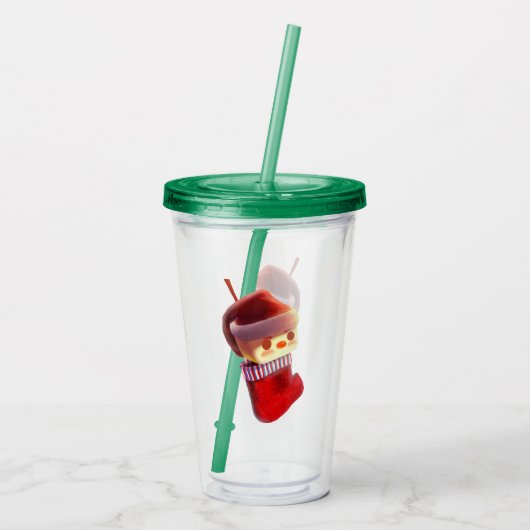 Weihnachts-Strumpf Acryltrinkbecher (Rückseite)