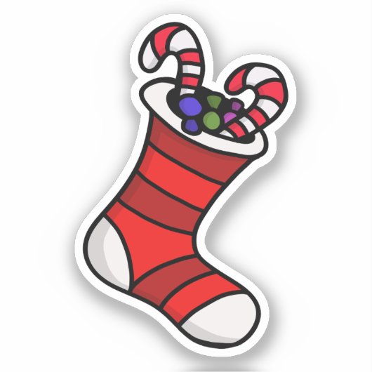 Weihnachts-Strumpf Aufkleber (Vorderseite)