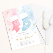 Weihnachts-Strumpf Baby Gender Reveal Party Einlad Einladung