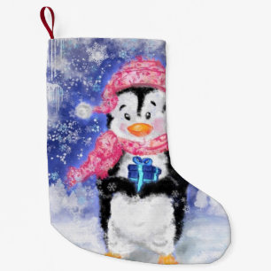 Weihnachts-Strumpf Baby Penguin mit Geschenk Kleiner Weihnachtsstrumpf