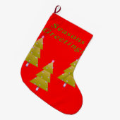 Weihnachts-Strumpf, die Grüße der Saison rot Großer Weihnachtsstrumpf (Vorderansicht (hängend))